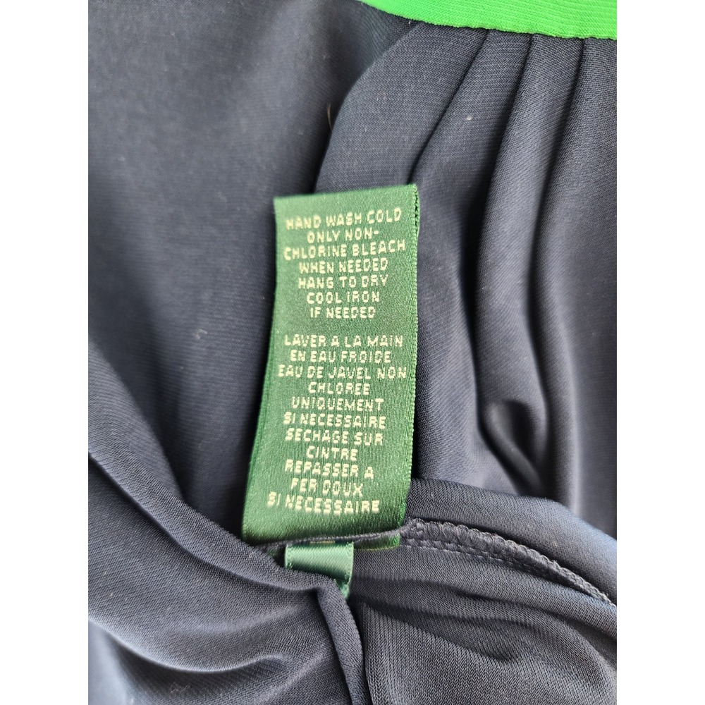 Lauren Ralph Lauren Navy Blue Green White Striped Square Neck Sheath Dress 10 - Picture 4 of 9